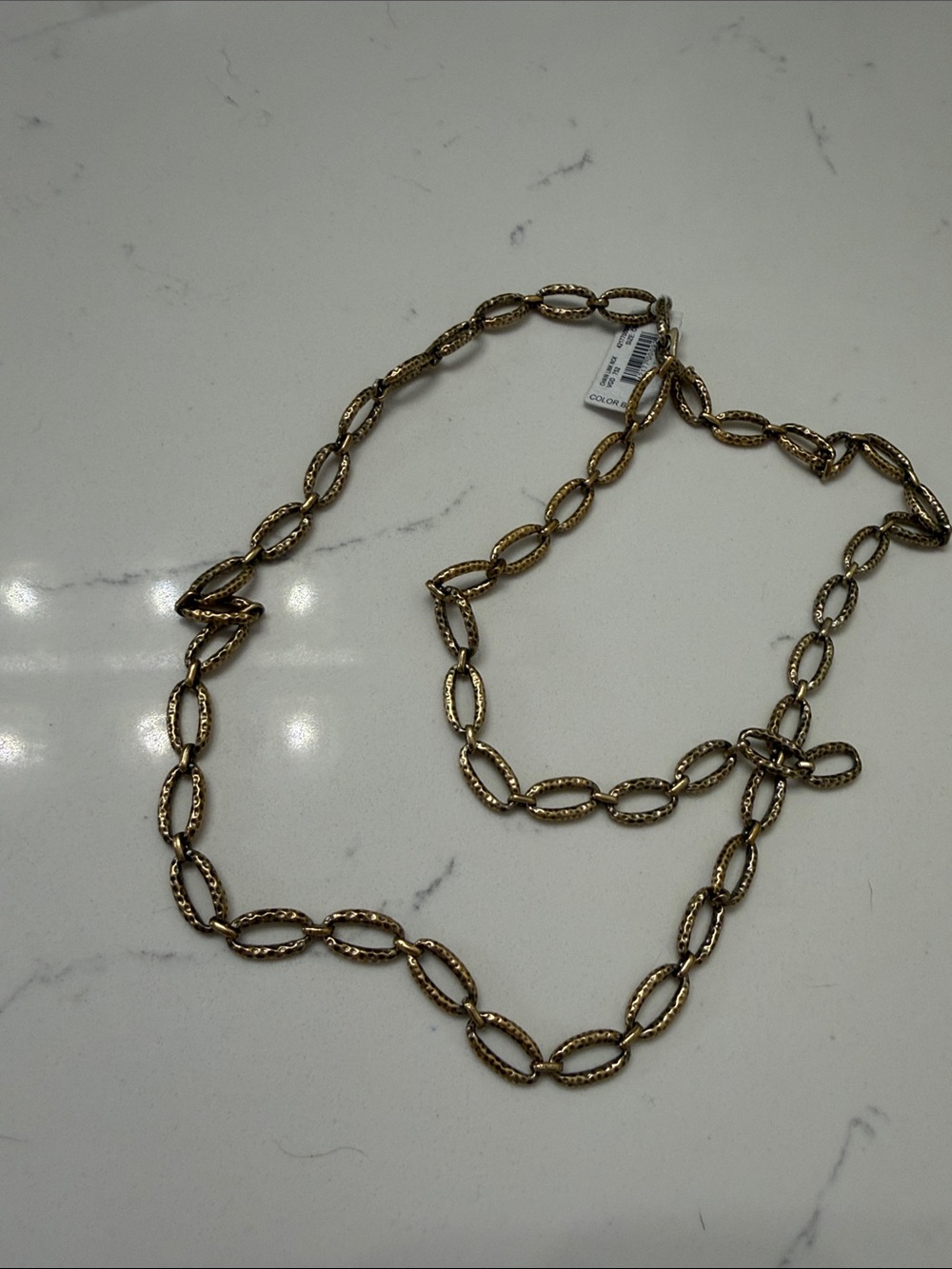 Kendra Scott Vintage Gold Textured Oval Charm Link Necklace